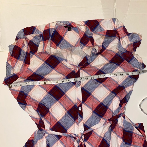 Rock&Republic Belted Button Down Midi Dress size XXL. Tartan red. - Picture 12 of 12